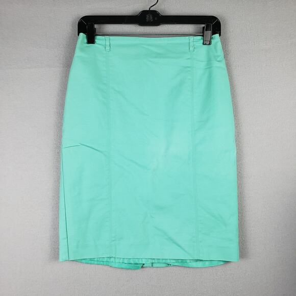Van Heusen Size 4 Stretch Extensible Pencil Skirt Mint Green Pastel Twee Office - Picture 1 of 7